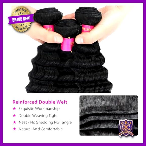 Deep Wave Human Hair Bundles 20 22 24 Inch Brazilian Virgin Hair main image 4